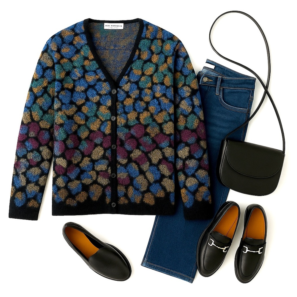 Rebecca Taylor Multicolor V-Neck Button Cardigan - Multicolor